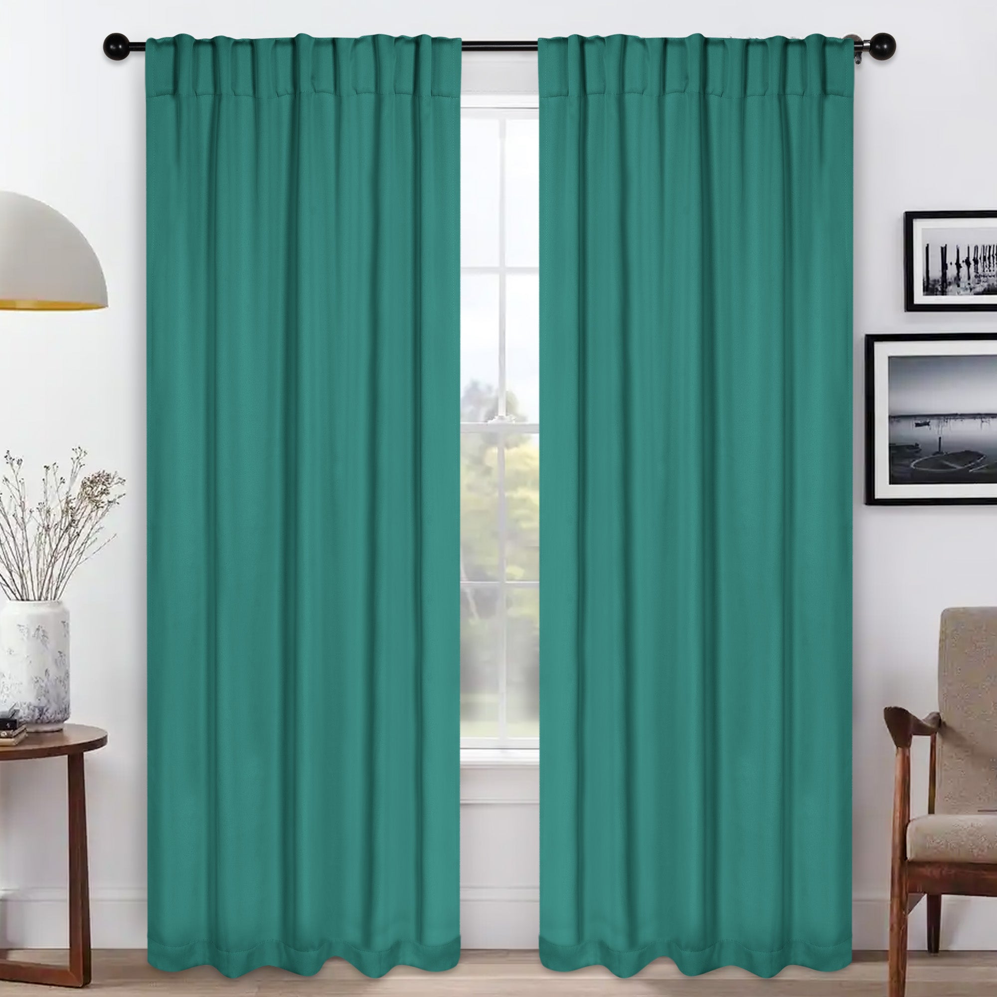 Blackout Curtains for Bedroom - Solid Room Darkening Thermal Insulated Curtains with Back Tabs, Set of 2 Panels - Perfect for Nursery, Home Theater & Light Sleepers
