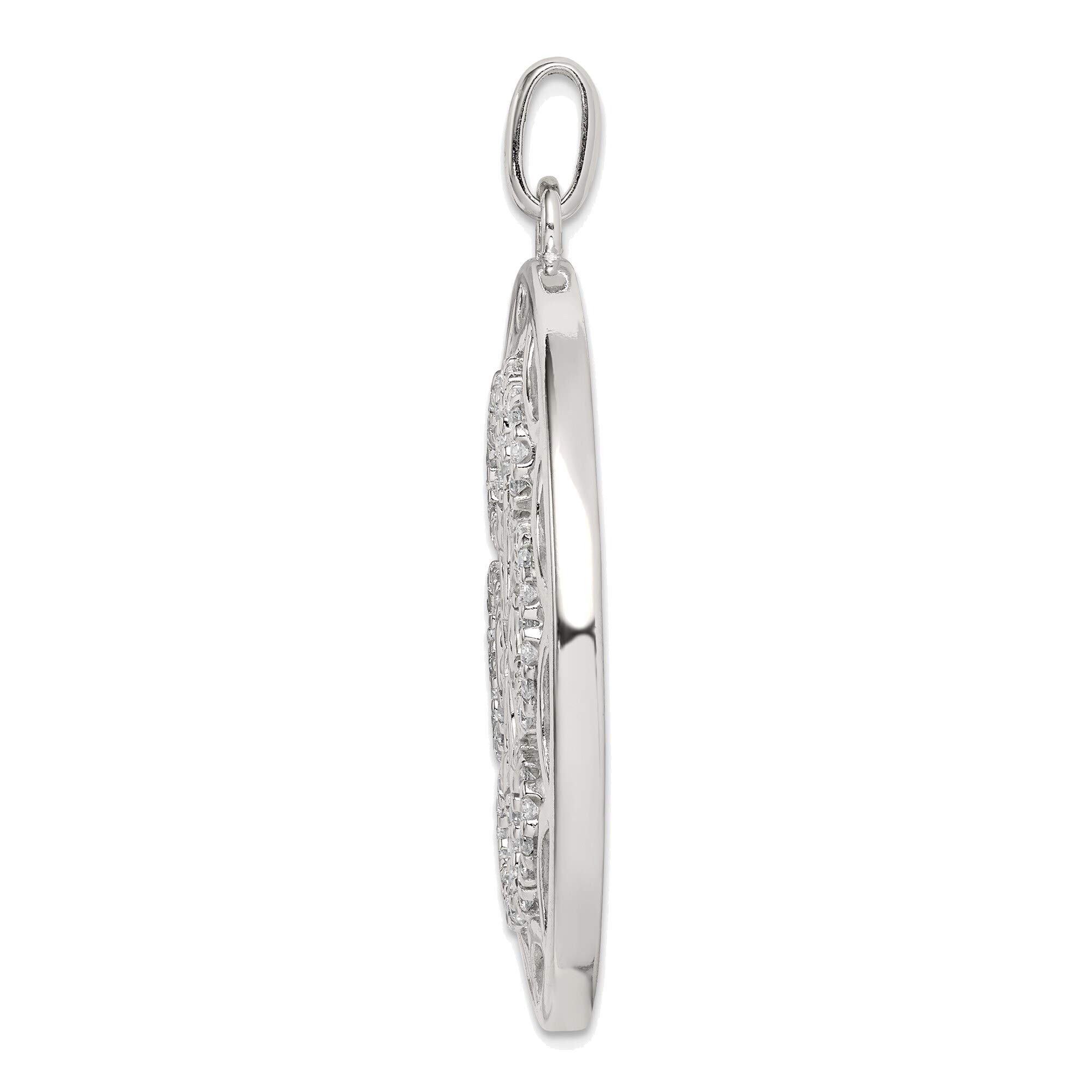 Sterling Silver CZ Heart Pendant - Elegant Jewelry for Gifts & Daily Wear