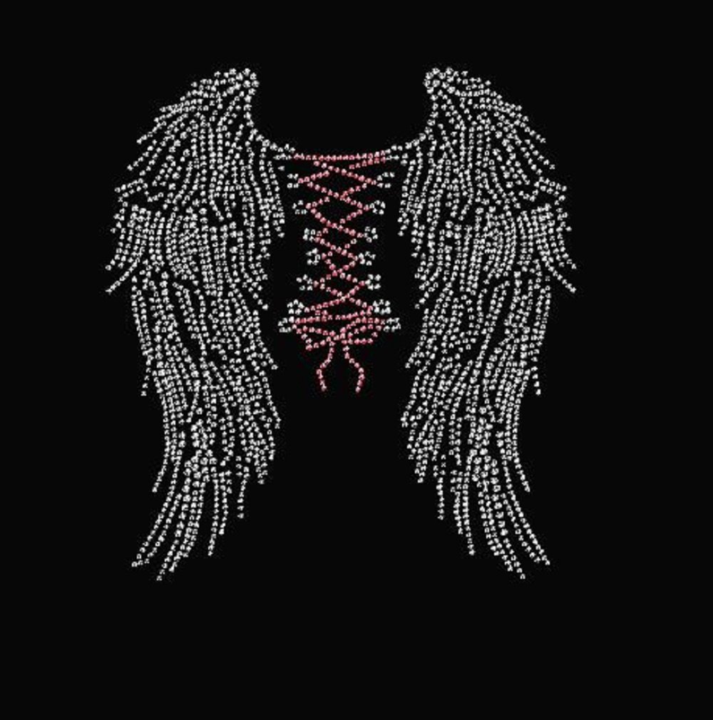 Bling Wings Rhinestone Iron-On Transfer for DIY Clothing & Accessories - Perfect for T-Shirts, Jackets, Hats & Costume Design