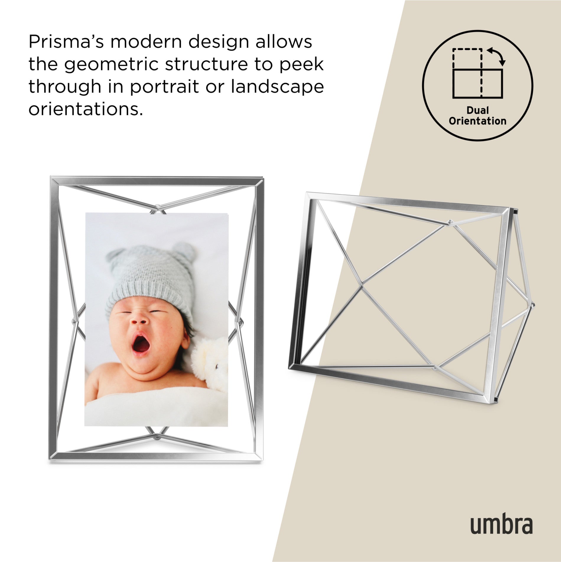Prisma Picture Frame - Elegant Modern Photo Display for Wall & Tabletop - Perfect for Home Decor, Office, and Gift Giving