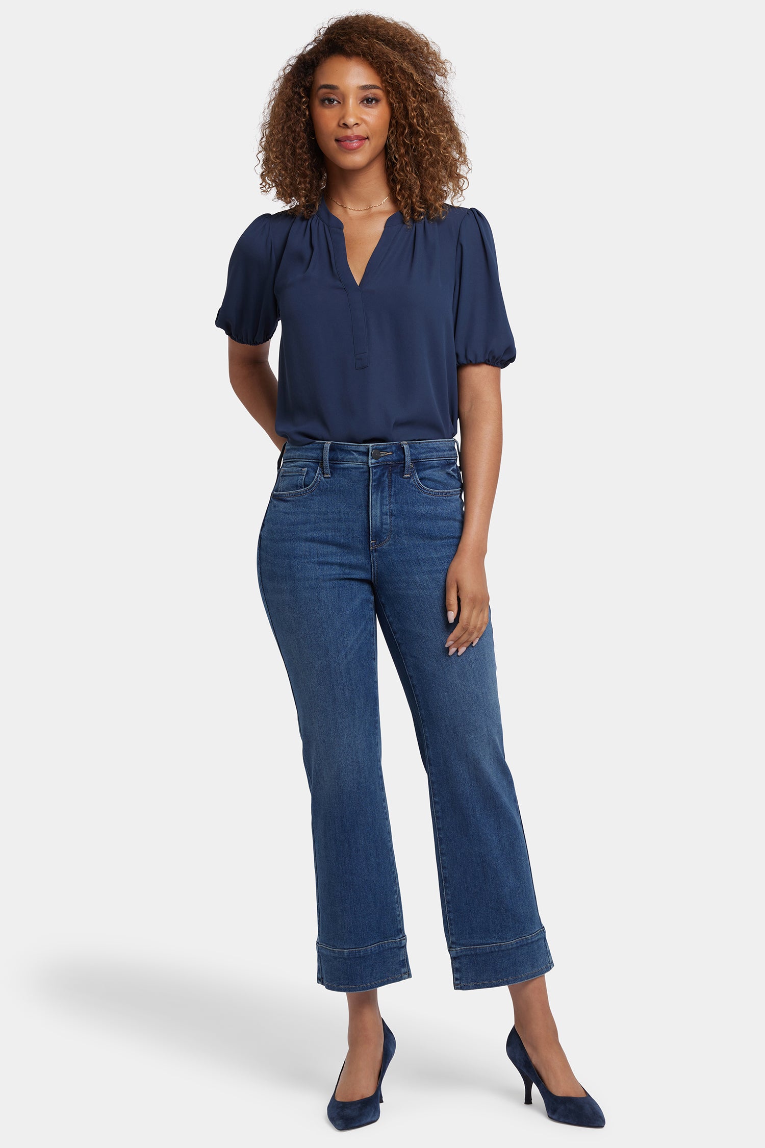 Bailey Relaxed Straight Ankle Jeans for Women - Comfortable Stretch Denim Pants with Mid Rise Waist | Perfect for Casual Wear, Office Outfits & Weekend Errands - Rio Rapids