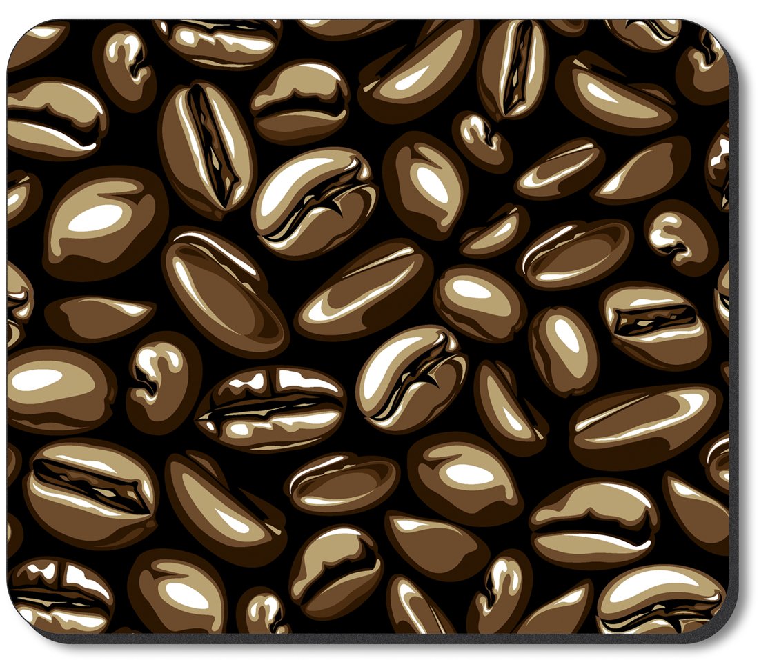 Premium Art Plates Brand Mouse Pad with Coffee Beans Design - Non-Slip Rubber Base for Office, Gaming & Home Use - Perfect Gift for Coffee Lovers & PC Users