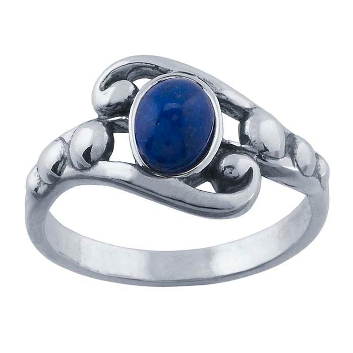 Sterling Silver 7x5mm Oval Scroll Ring Mounting for Cabochon - Size 7 - Perfect for DIY Jewelry Making & Gemstone Setting
