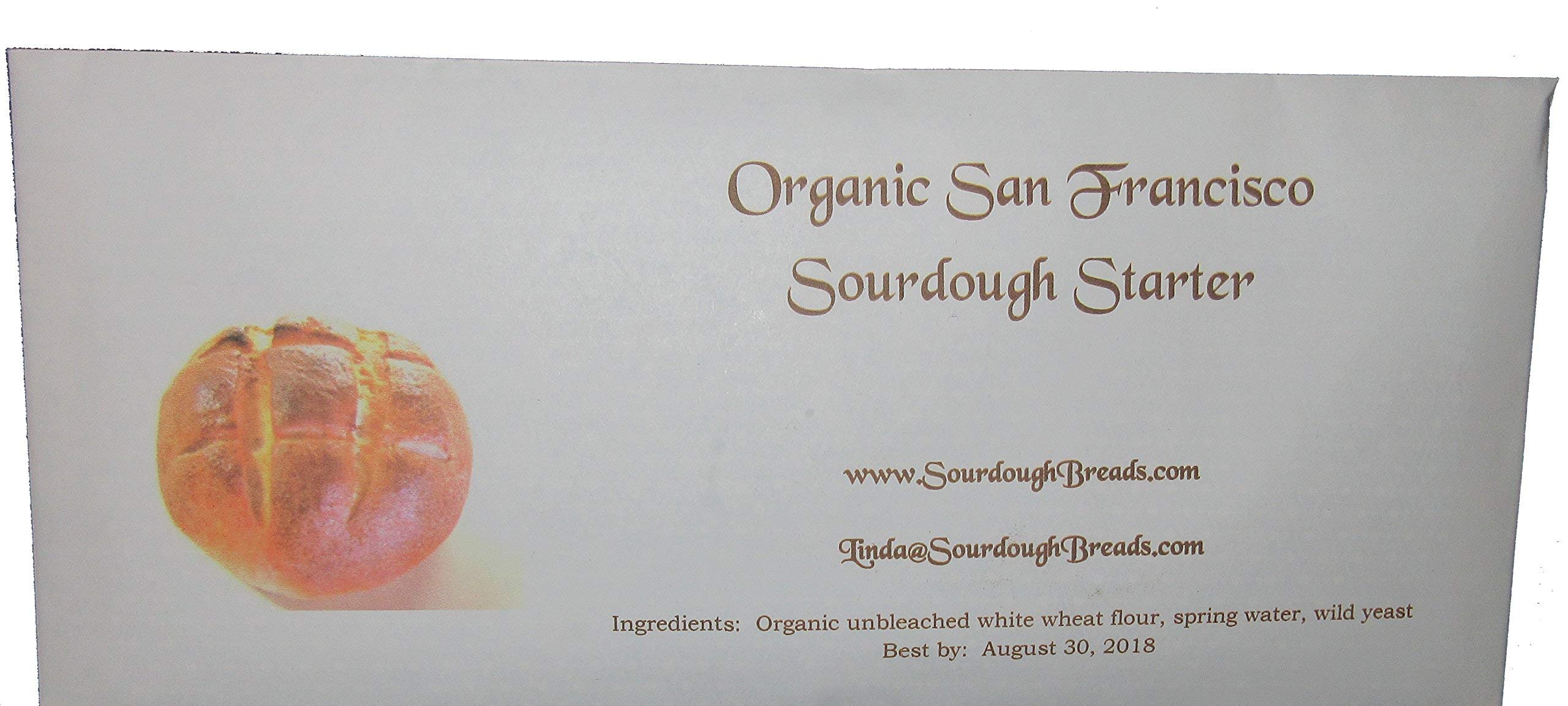 Organic San Francisco Sourdough Bread Starter Kit with 3.5-Quart Dough Rising Bucket & Lid - Perfect for Homemade Artisan Bread Baking at Home