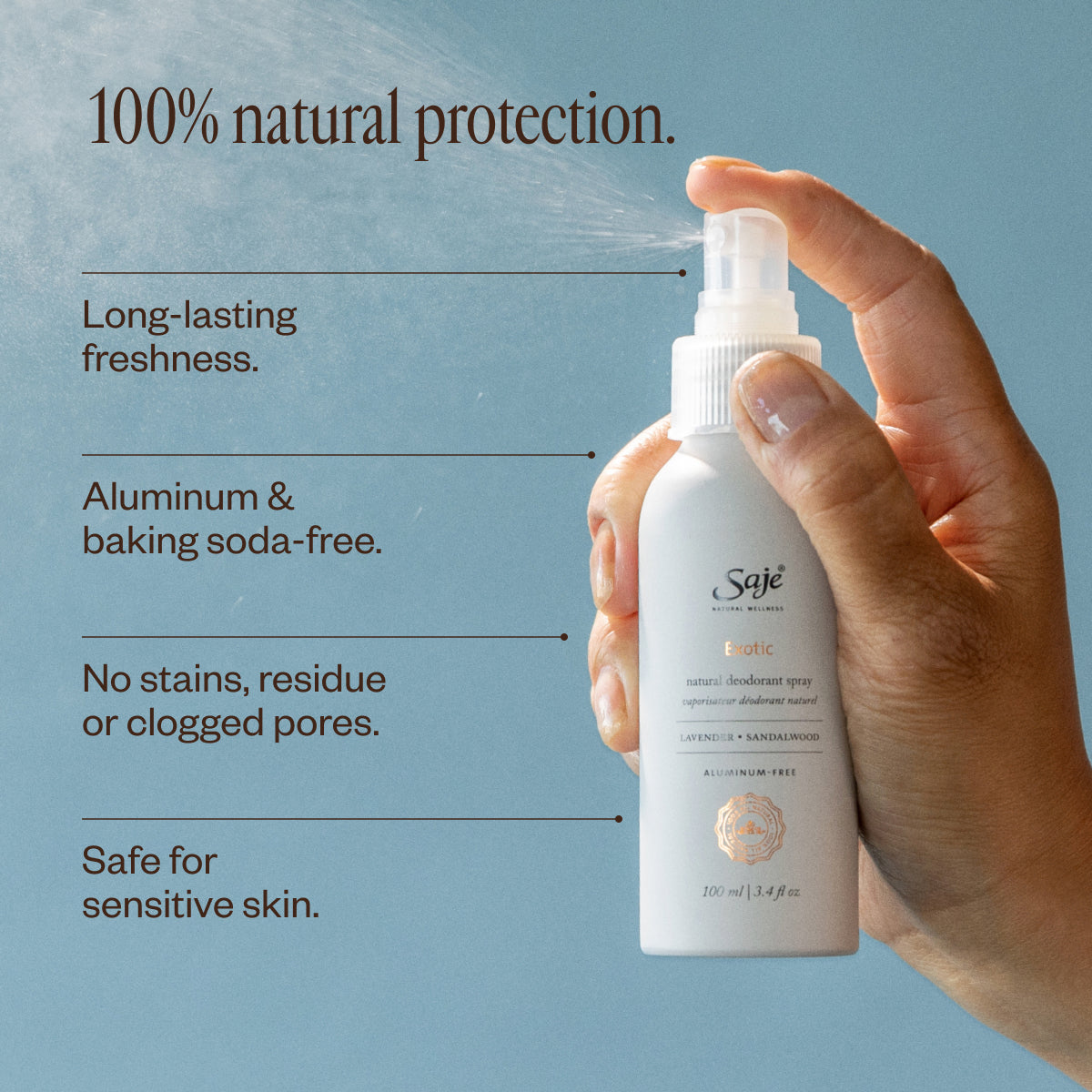 Exotic Natural Deodorant Spray for Women & Men - Organic & Aluminum-Free - Fresh All Day - Perfect for Gym, Work & Outdoor Activities