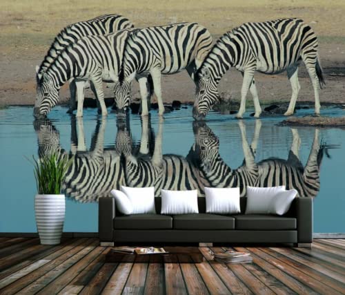 3D Zebra Wallpaper Mural - Self-Adhesive Decorative Wall Decal - 205