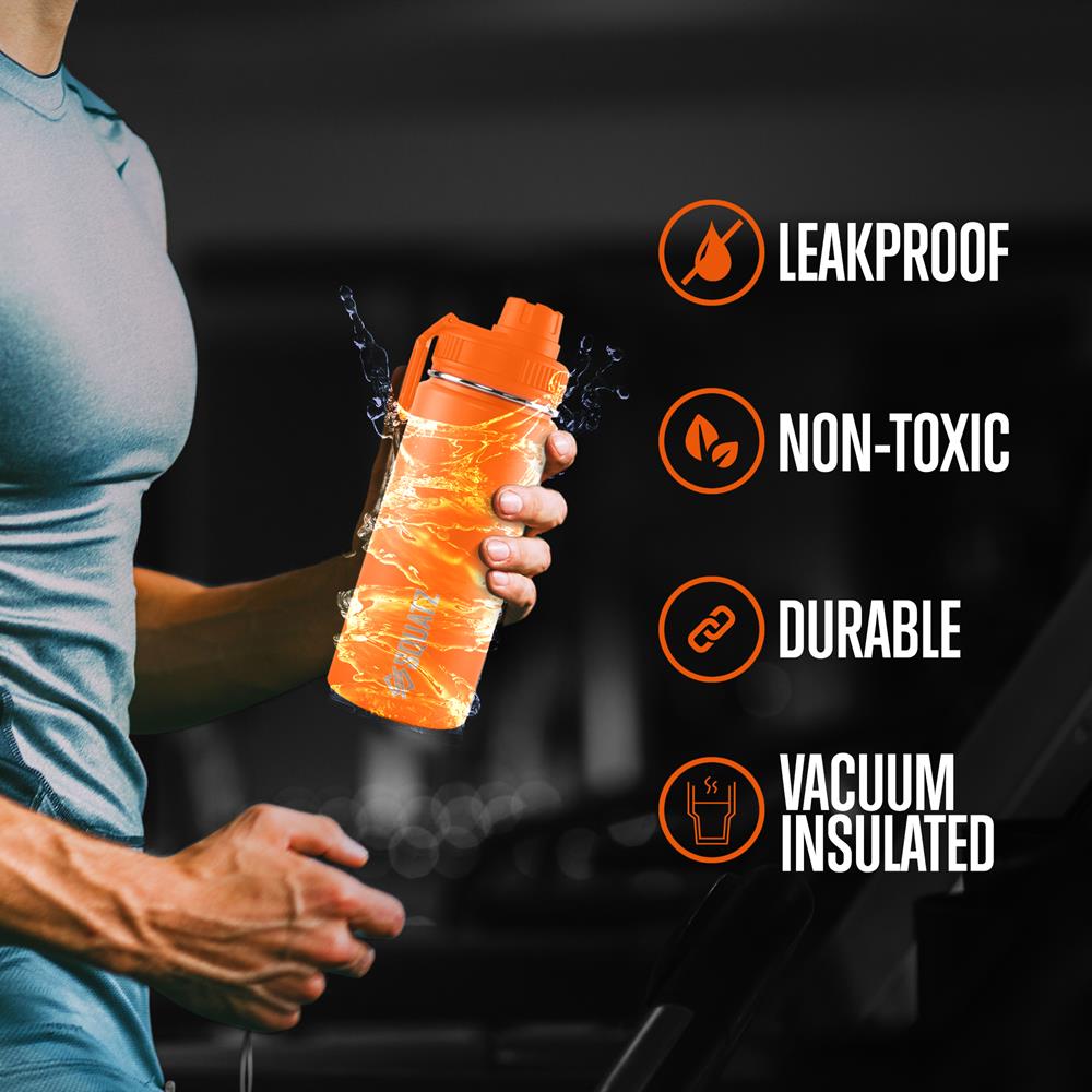 40 Oz Stainless Steel Water Bottle - Insulated, Leak Proof & BPA Free - Perfect for Gym, Hiking, Travel & Outdoor Activities