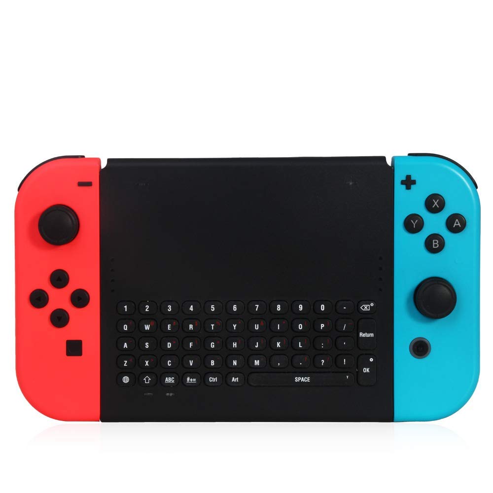 OSTENT 2.4GHz Wireless Remote Controller Keyboard for Nintendo Switch Joy-Con Game - Perfect for Gaming, Typing & Streaming on Nintendo Switch Console
