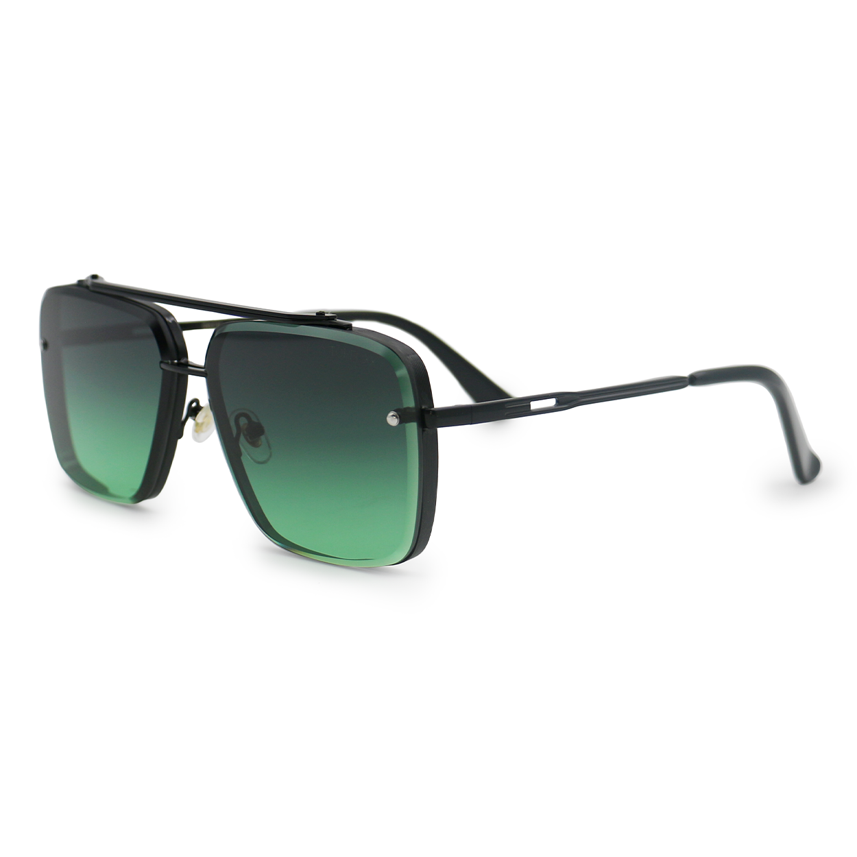 Bella Dark Green Oversized Square Aviator Sunglasses for Women - Trendy Retro UV Protection Shades for Driving, Beach & Outdoor Fashion