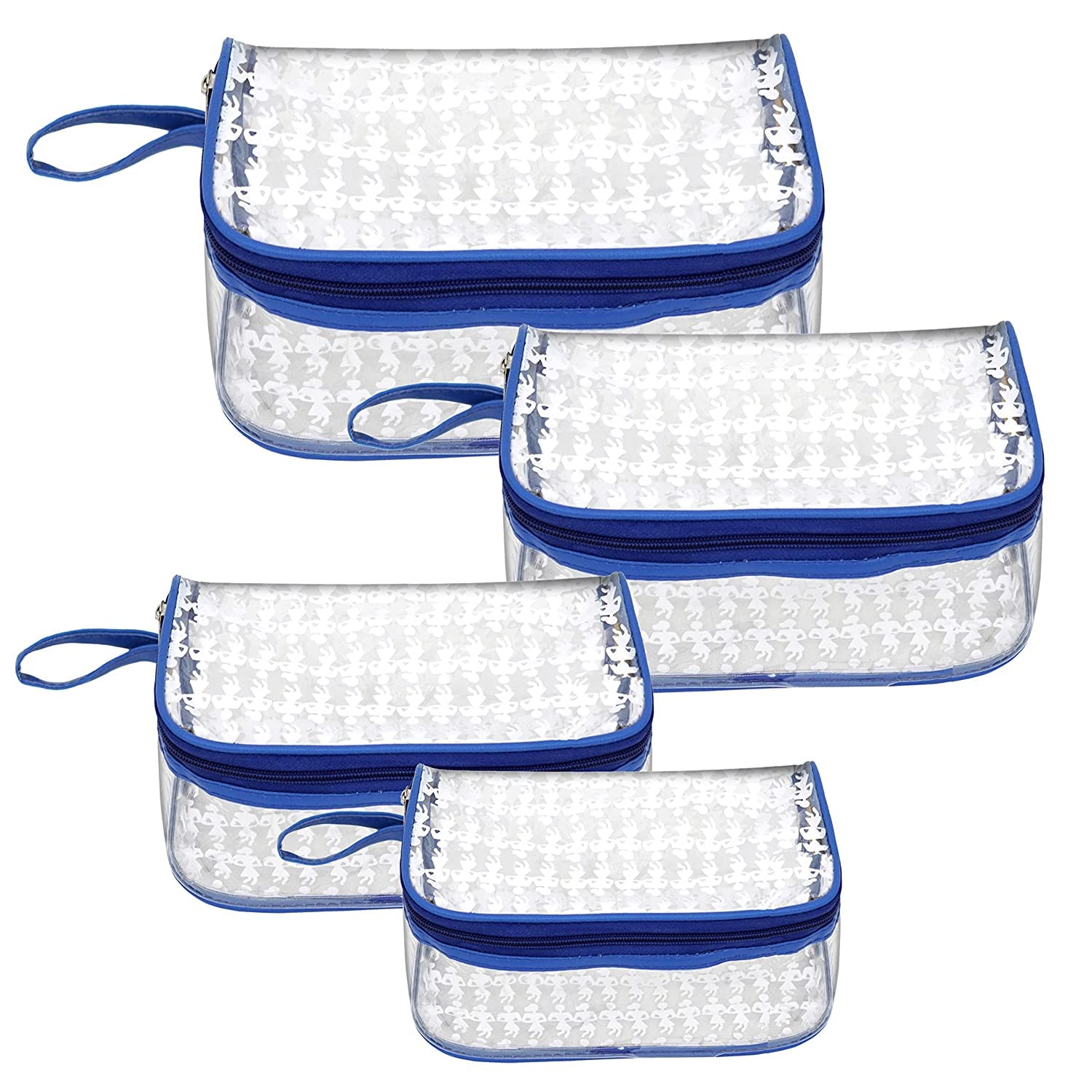 STACKRAID Clear Makeup Bag for Travel - Waterproof Cosmetic Organizer Pouch with Zipper for Jewelry, Toiletries & Accessories - Perfect for Gym, Vacation & Daily Use (Blue)