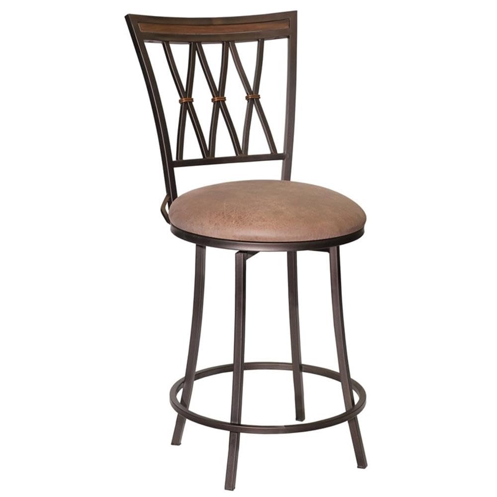 Steve Silver Sedona Swivel Stool Counter Chair - Light Brown Bar Stool with 360 Degree Swivel, 22.52 x 22.24 x 41.02 Inches - Perfect for Kitchen Island, Breakfast Bar, Dining Room & Home Office