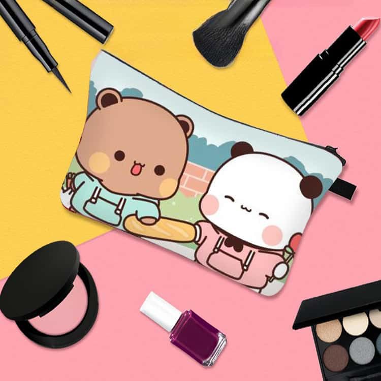 Waterproof Cosmetic Bag for Women - Travel Makeup Pouch with Bear Pattern for Toiletries & Essentials