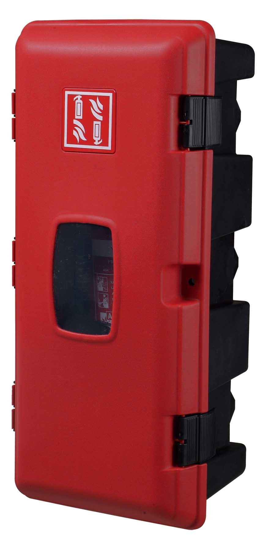 10 lb Victory Fire Extinguisher Cabinet with Red Plastic Cover - Wall Mounted Safety Storage for Home, Office & Garage Fire Protection