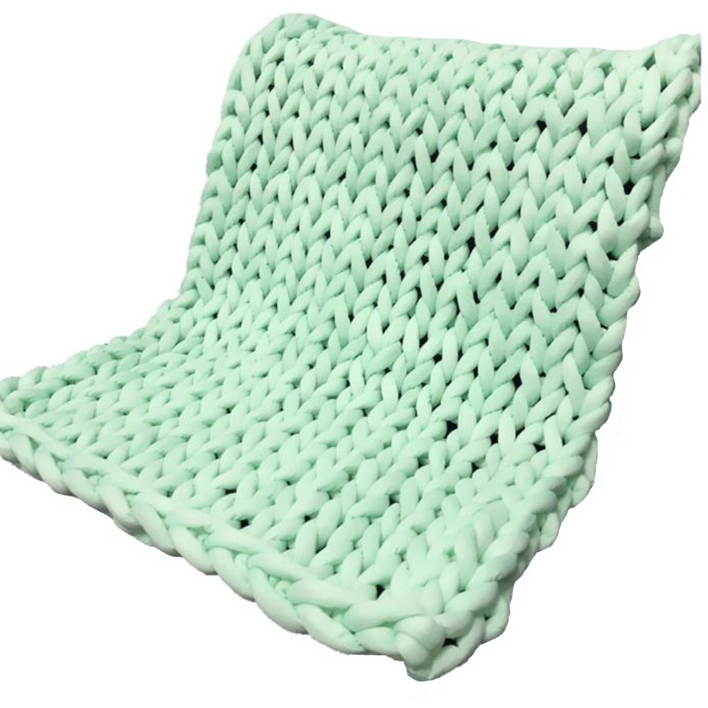 Arm Knit Blanket - Queen/King Size 79x79 Inch Giant Chunky Knit Throw - Braided Cotton Blanket for Bedroom & Living Room - Cozy Home Decor for Winter Nights