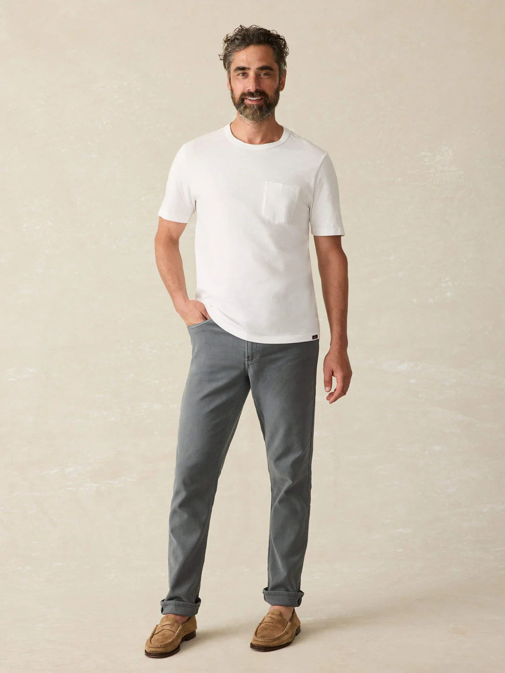 FAHERTY Men's Sunwashed Pocket Short Sleeve T-Shirt - Soft Cotton Casual Tee for Summer, Beach, and Everyday Wear