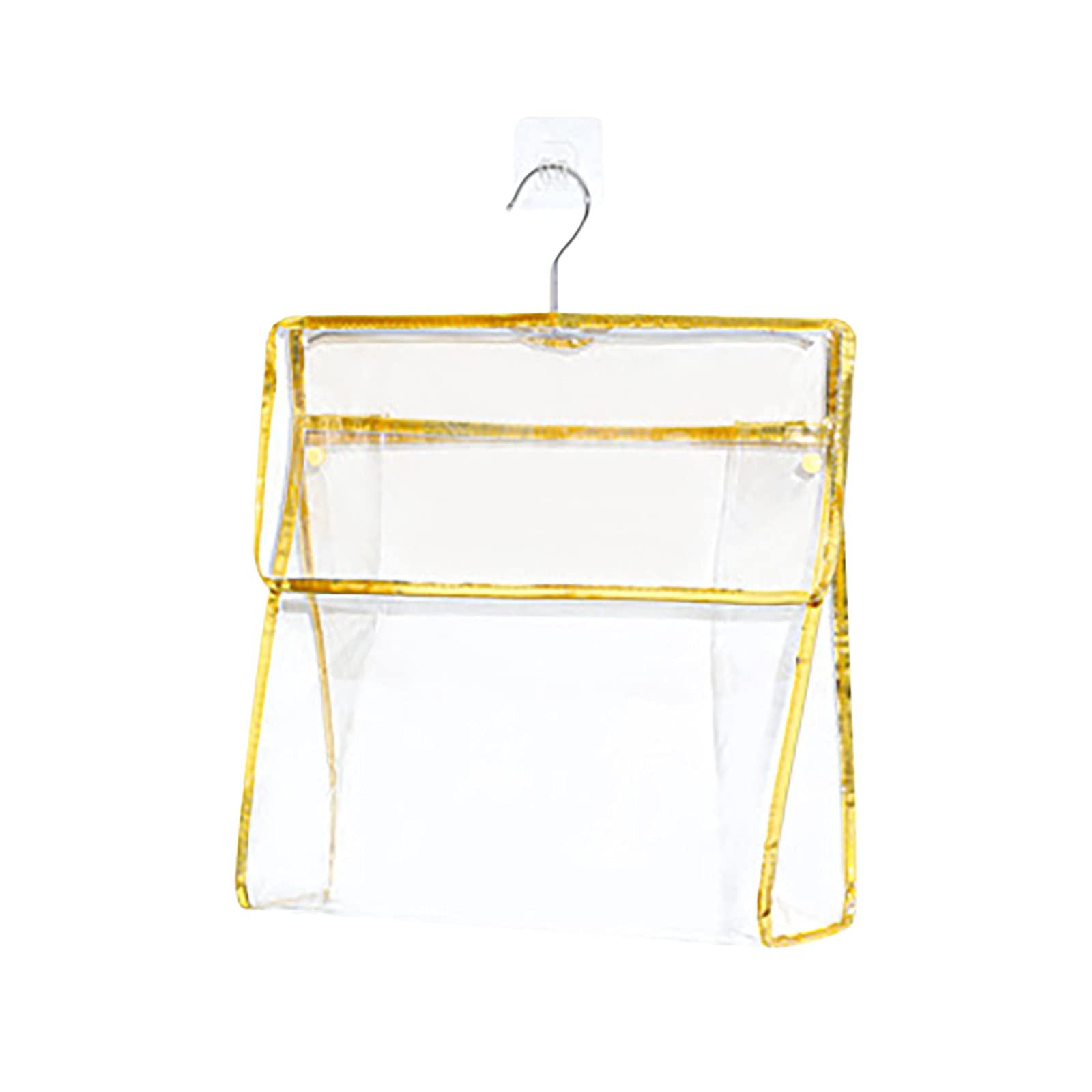 **Clear Waterproof Toiletry Bag for Travel & Bathroom – Large Transparent Shower Organizer with Hanging Hook – Ideal for Clothes, Phone & Cosmetics Storage (Gold)**    *(Perfect for Travel, Gym, Camping & Bathroom Organization – Keeps Essentials Dry & Secure!)*