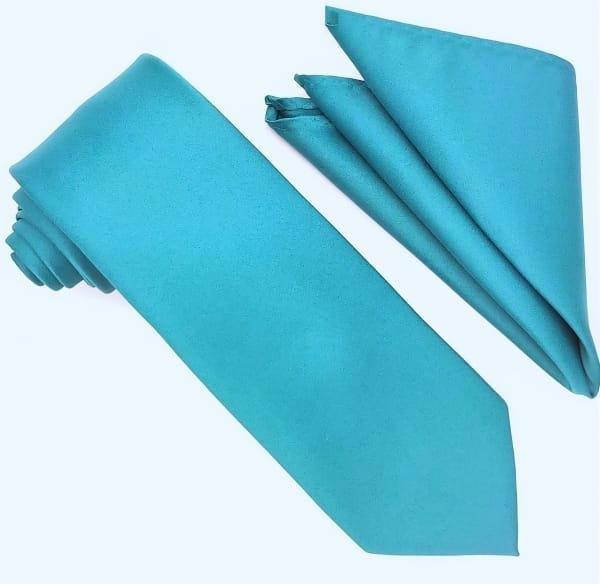 Elegant Teal Tie and Pocket Square Set for Men - Perfect for Weddings, Prom & Formal Events