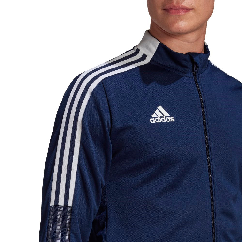 Adidas Tiro 21 Men's Training Jacket - Navy/White - Lightweight Performance Track Jacket for Running, Gym & Outdoor Sports
