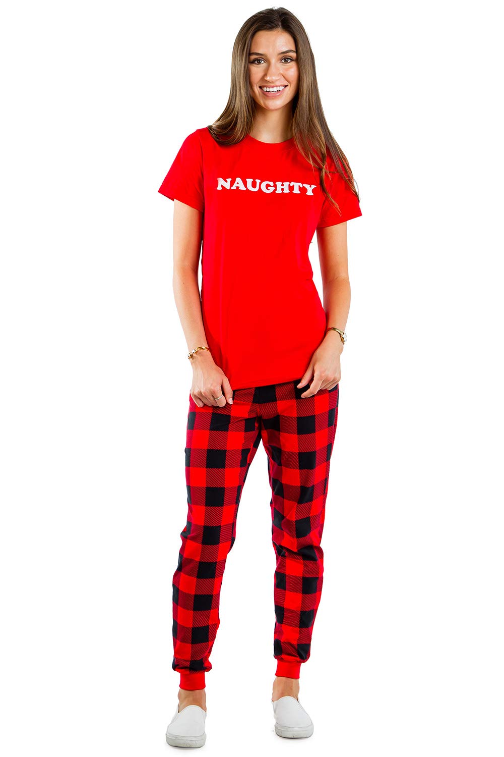 Tipsy Elves Matching Christmas Pajamas for Couples - Naughty & Nice Holiday Pjs Set | Cozy Couple Sleepwear for Xmas Morning & Family Photos
