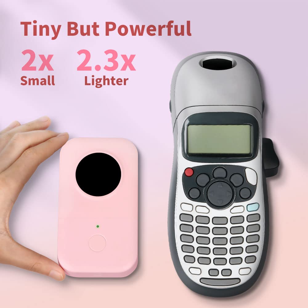 D30 Mini Bluetooth Label Maker Machine with 4 Tapes - Black on Gold Tape, Portable Smartphone Handheld Sticker Printer, Rechargeable Inkless Labeler (BPA-Free) for Home, Office & Organization