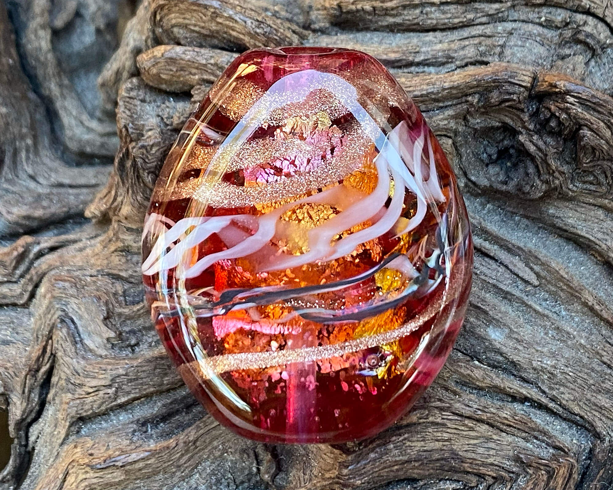 Handmade Pink Bling Lampwork Glass Focal Bead - SRA Certified for Jewelry Making, DIY Crafts & Beading Projects - Perfect for Necklaces, Bracelets, and Earrings