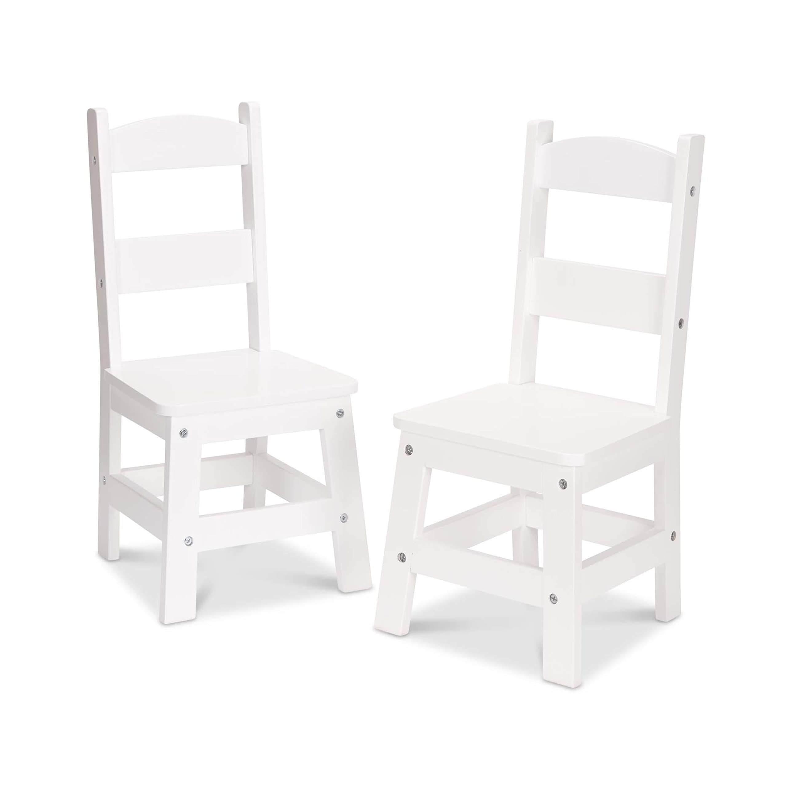 Melissa & Doug White Wooden Kids Table and 4 Chairs Set - Toddler-Sized Furniture for Playroom, Classroom & Indoor Play Area