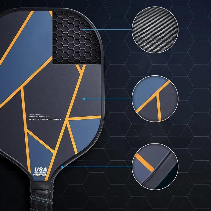 Premium Lightning Pickleball Paddle Set - USAPA Approved, Graphite & Polymer Core - Lightweight & Durable for Competitive Play - Perfect for Indoor/Outdoor Courts, Tournaments & Recreational Games