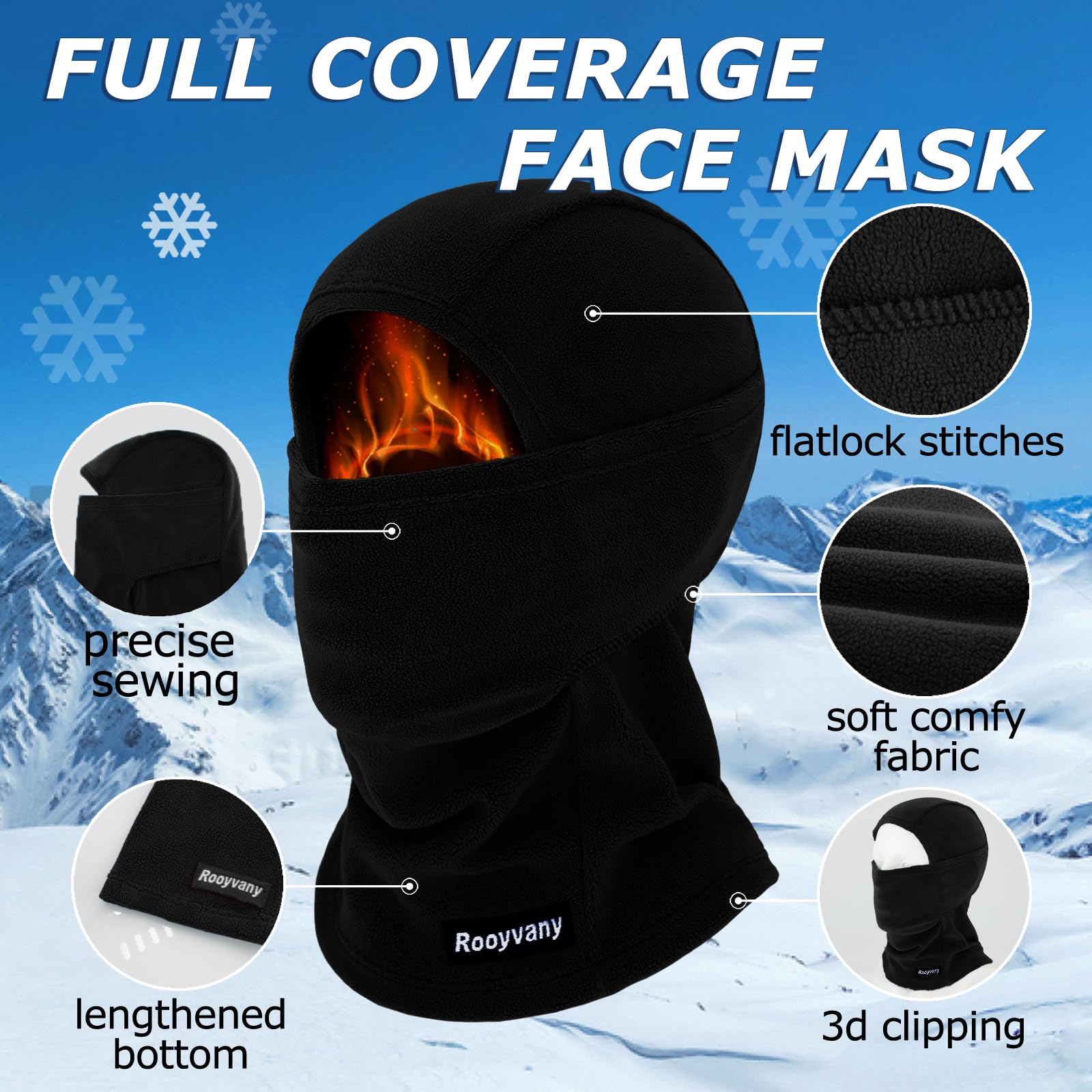 Warm Windproof Fleece Balaclava Ski Mask for Men & Women - Lightweight Winter Face Cover for Skiing, Snowboarding, Cycling & Outdoor Activities | Cold Weather Protection for Hiking, Motorcycling & Snow Sports