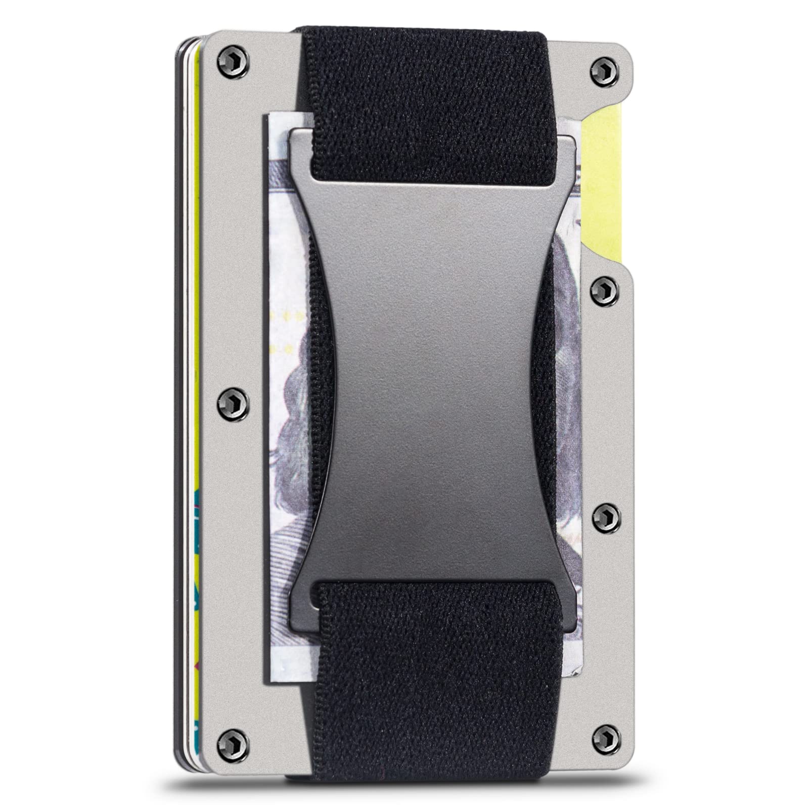 ONLOOKER Slim Minimalist RFID Blocking Wallet for Men - Aluminum Metal Front Pocket Credit Card Holder with Cash Strap | Perfect for Travel, Business & Everyday Carry