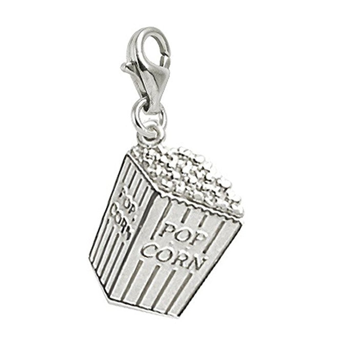 Popcorn Charm with Lobster Claw Clasp - Jewelry Making Charms for Bracelets & Necklaces - Perfect for DIY Crafts, Gifts & Fashion Accessories