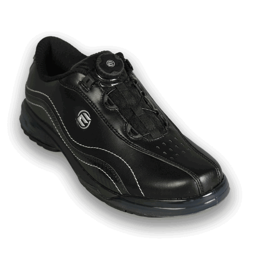 Elite Men’s Predator Black/Carbon Right Hand Bowling Shoes - Premium Performance for Competitive Bowlers & League Play