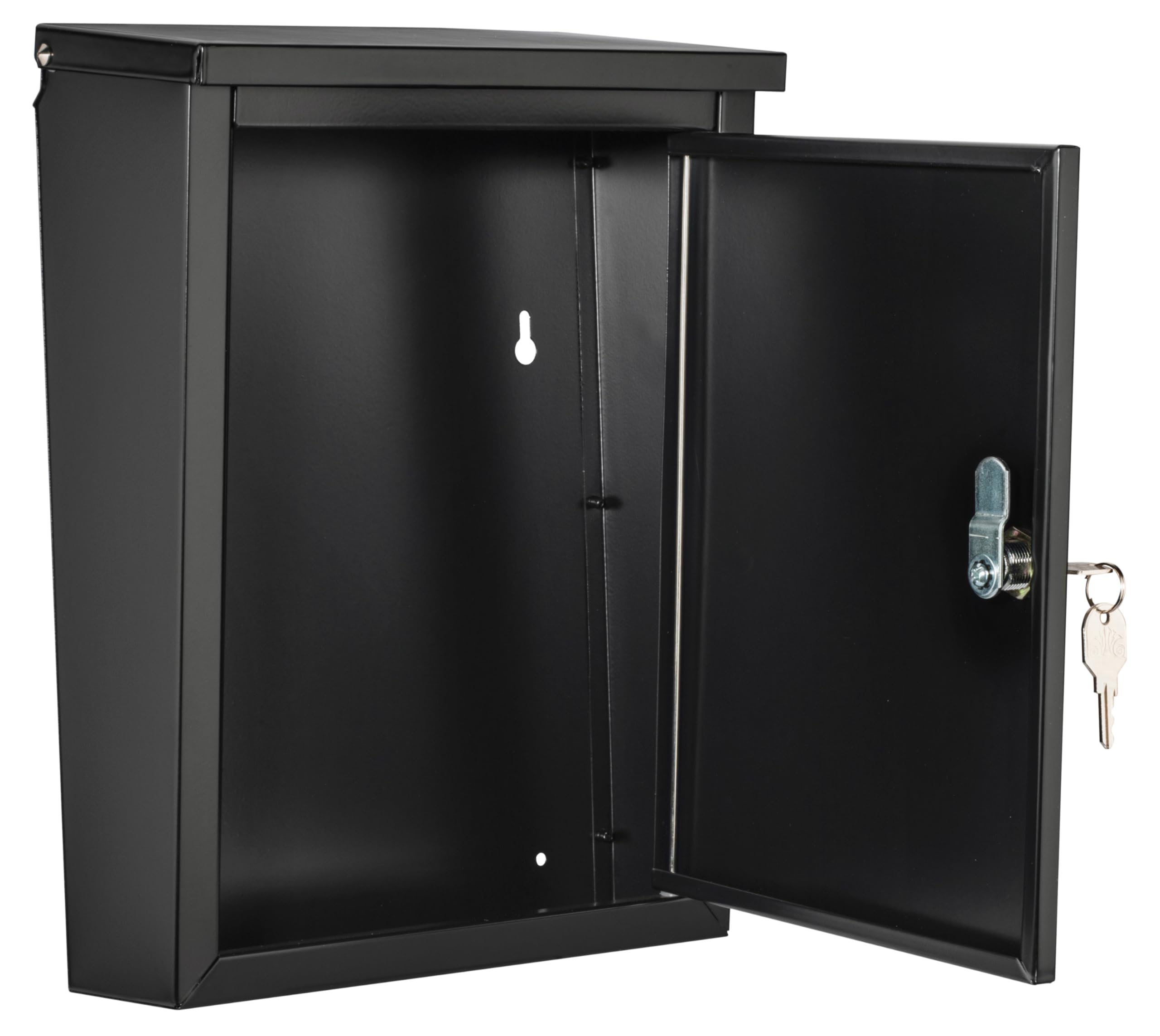 ARCHITECTURAL MAILBOXES 2580B-10 Chelsea Black Locking Wall Mount Mailbox - Medium Size, Secure Mailbox for Home & Office - Perfect for Apartments, Houses & Commercial Buildings