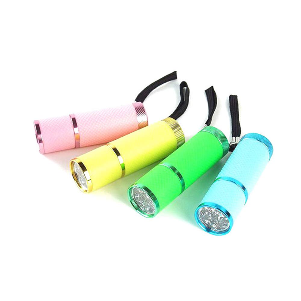 9 LED 395nm UV Flashlight - Mini Handheld Nail Dryer & Gel Curing Lamp for Nail Art, Facial Mask Detector | Perfect for Home Manicures & Beauty Treatments (Pink)