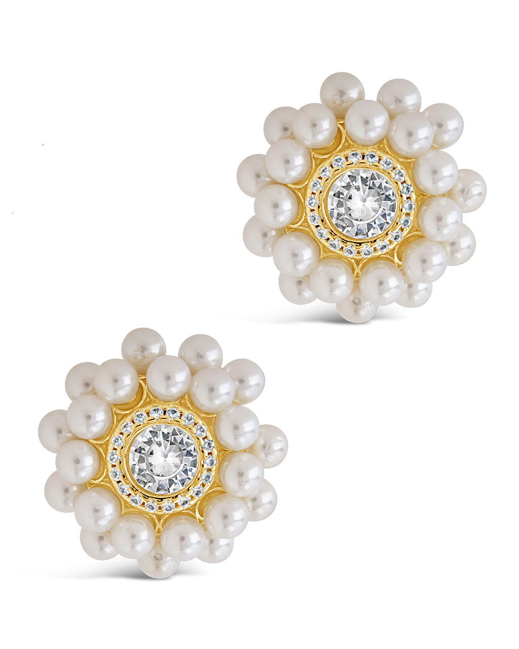 Betty CZ & Pearl Stud Earrings for Women - Elegant Cubic Zirconia and Pearl Jewelry Set - Perfect for Weddings, Parties & Everyday Wear