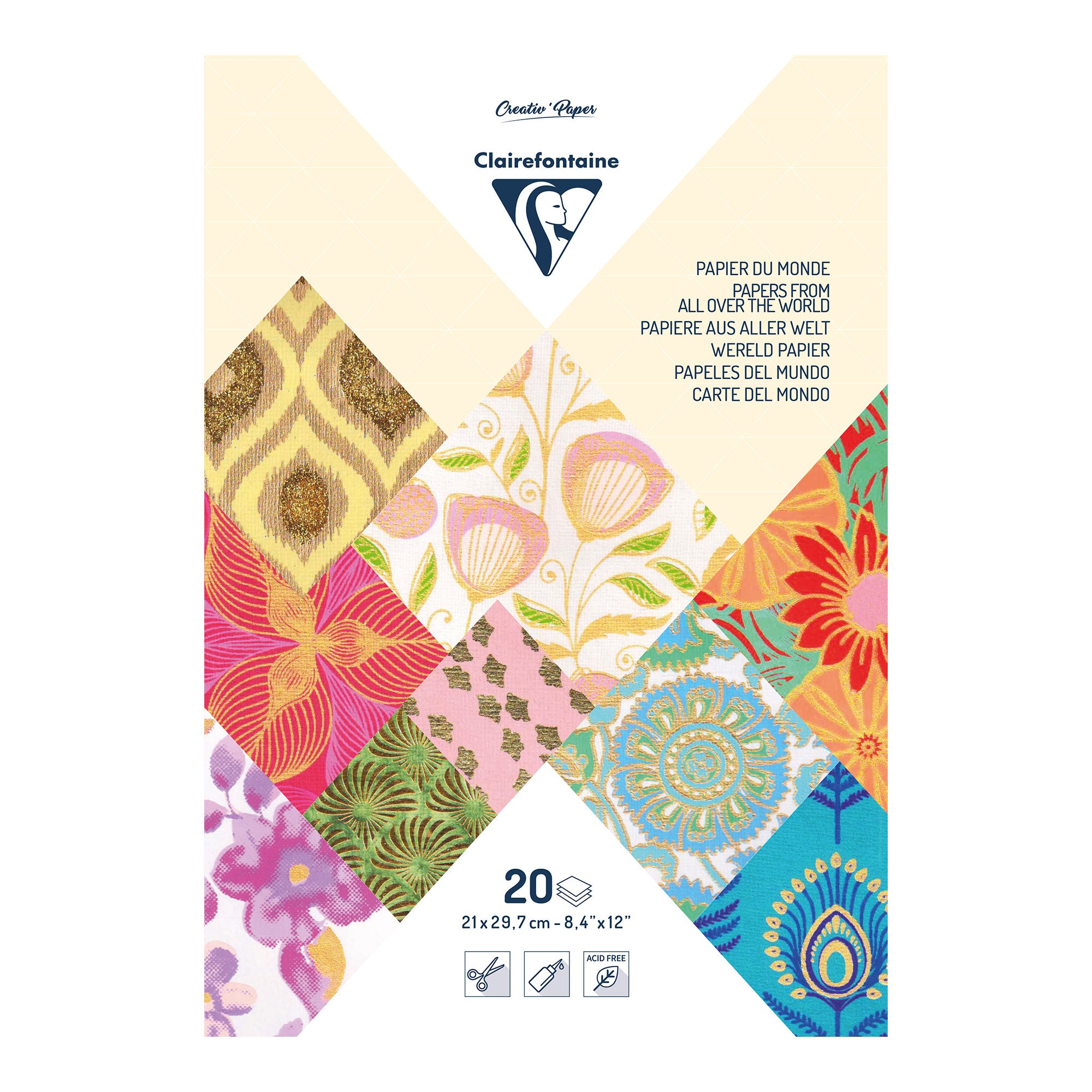 Premium A4 Handmade Craft Paper Pack - Yellow & Orange Shades for Scrapbooking, Card Making & DIY Projects