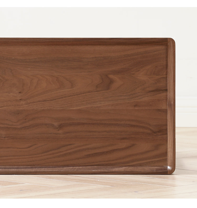 Solid Black Walnut Wood Side Table with Double Layer Storage Shelf - Nightstand, Living Room Accent Table, Bedroom End Table for Home Decor