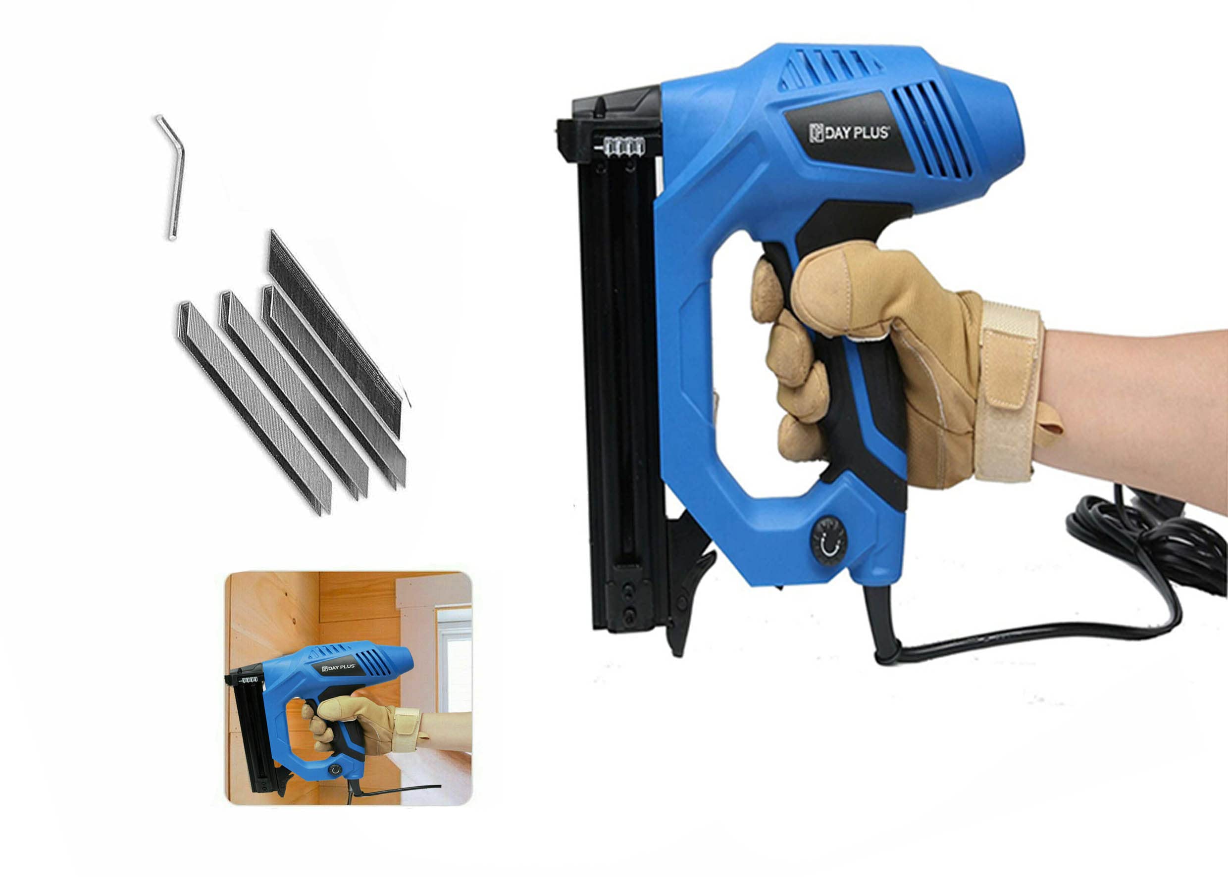 **Professional 18 Gauge 2-in-1 Electric Staple/Nail Gun - 1080W Heavy Duty Power Nailer Tacker (220V, 10-30mm) - Perfect for Woodworking, DIY Home Improvement & Furniture Projects**