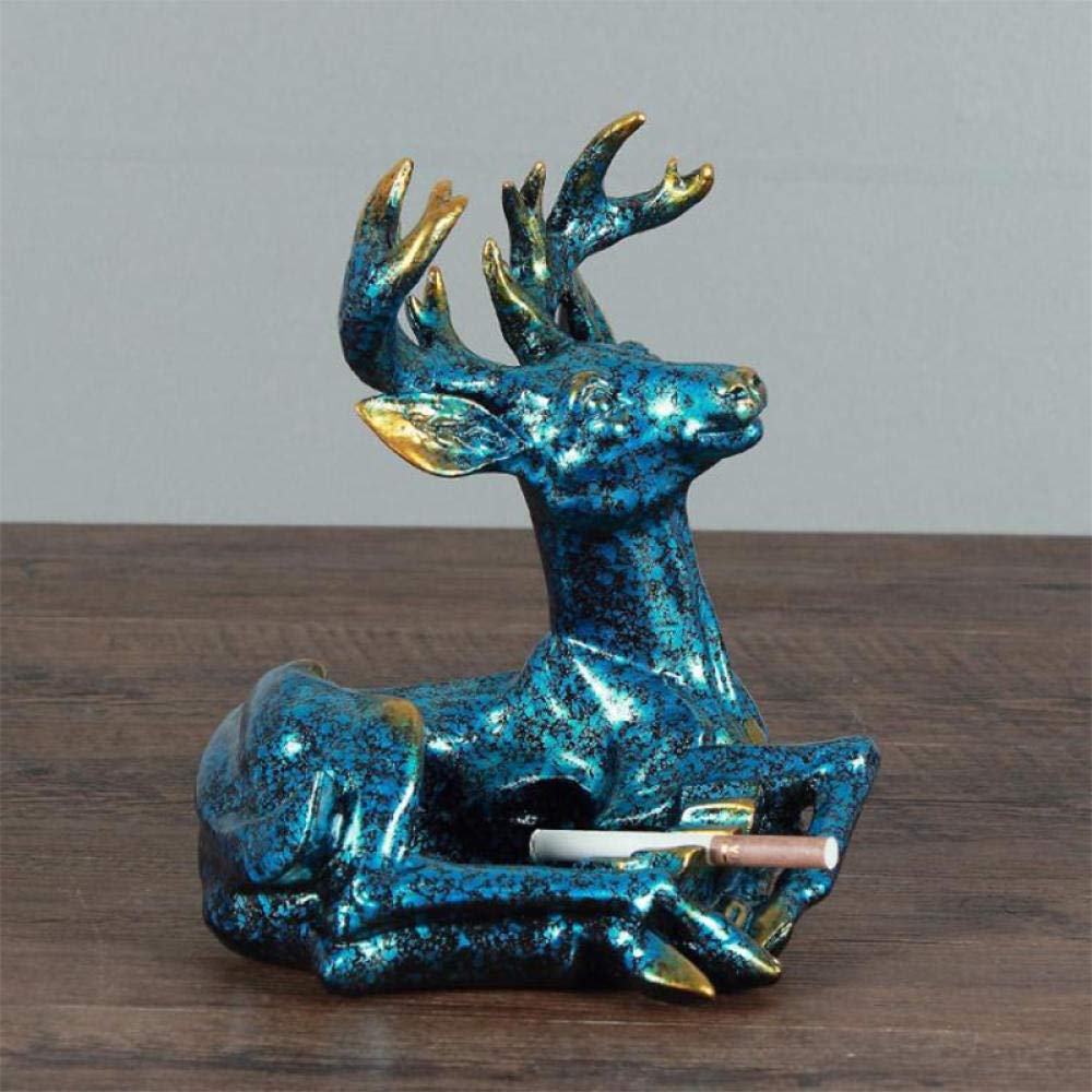 Resin Deer Sculpture Ashtray - Creative Home Decor, Desktop Figurine, Unique Gift for Smokers & Collectors (Perfect for Living Room, Office, or Man Cave)