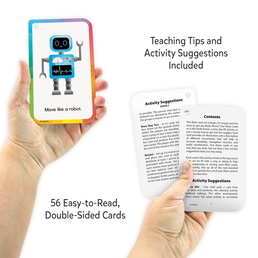 Body Movin' Flash Cards - Fun & Educational Movement Activity Cards for Kids - Perfect for Classroom, Home, and Outdoor Play