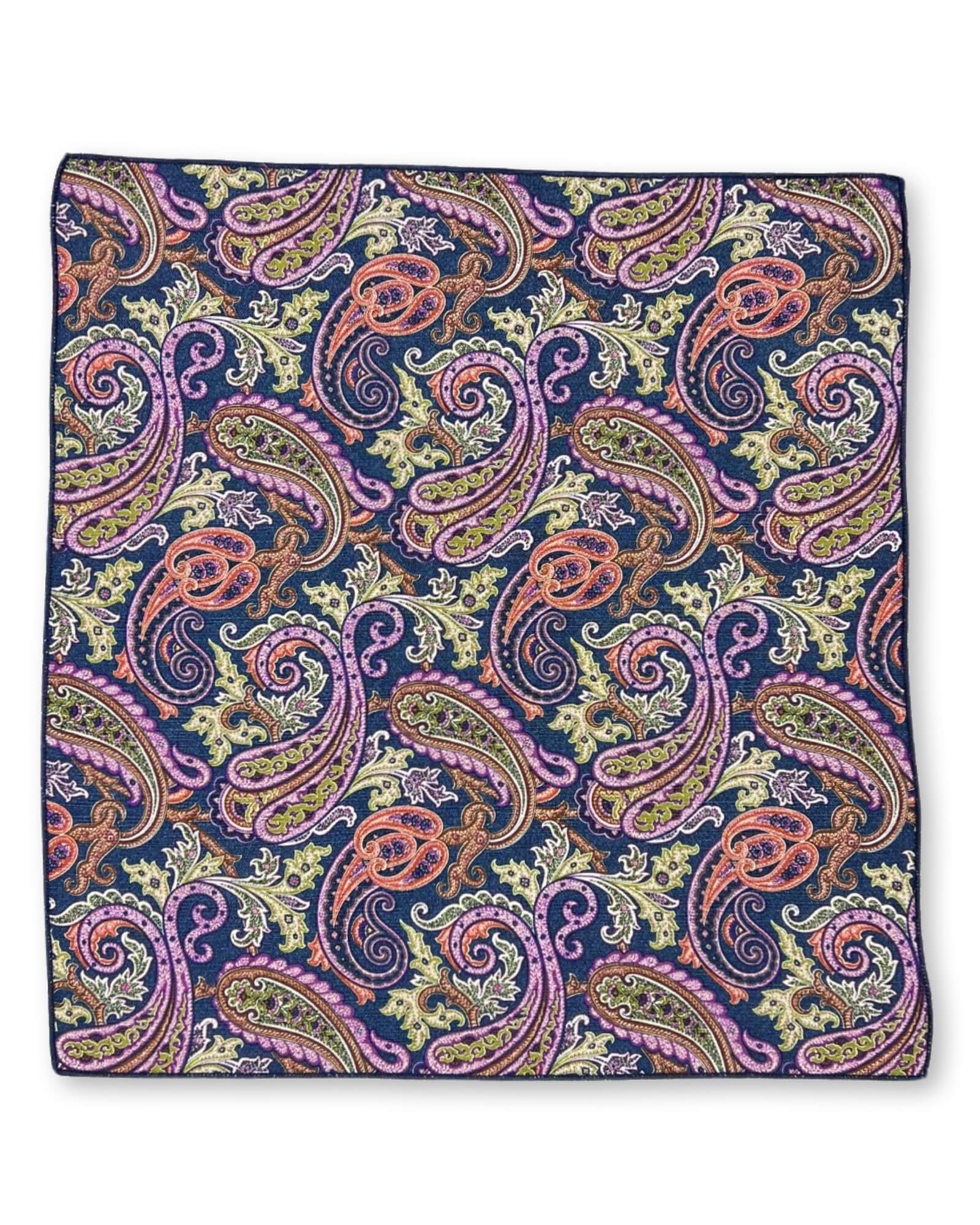 DÉCLIC Alba Paisley Hanky Scarf - Navy Blue Fashion Accessory for Women, Perfect for Weddings, Parties and Everyday Elegant Style