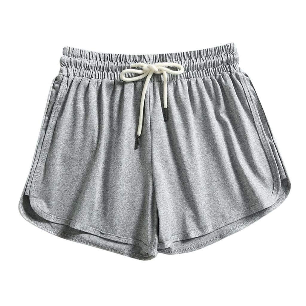 Holzkary Women's Loose Elastic Waist Drawstring Yoga Shorts - Breathable Summer Casual Athletic Lounge Shorts for Yoga, Running, Gym & Home Wear