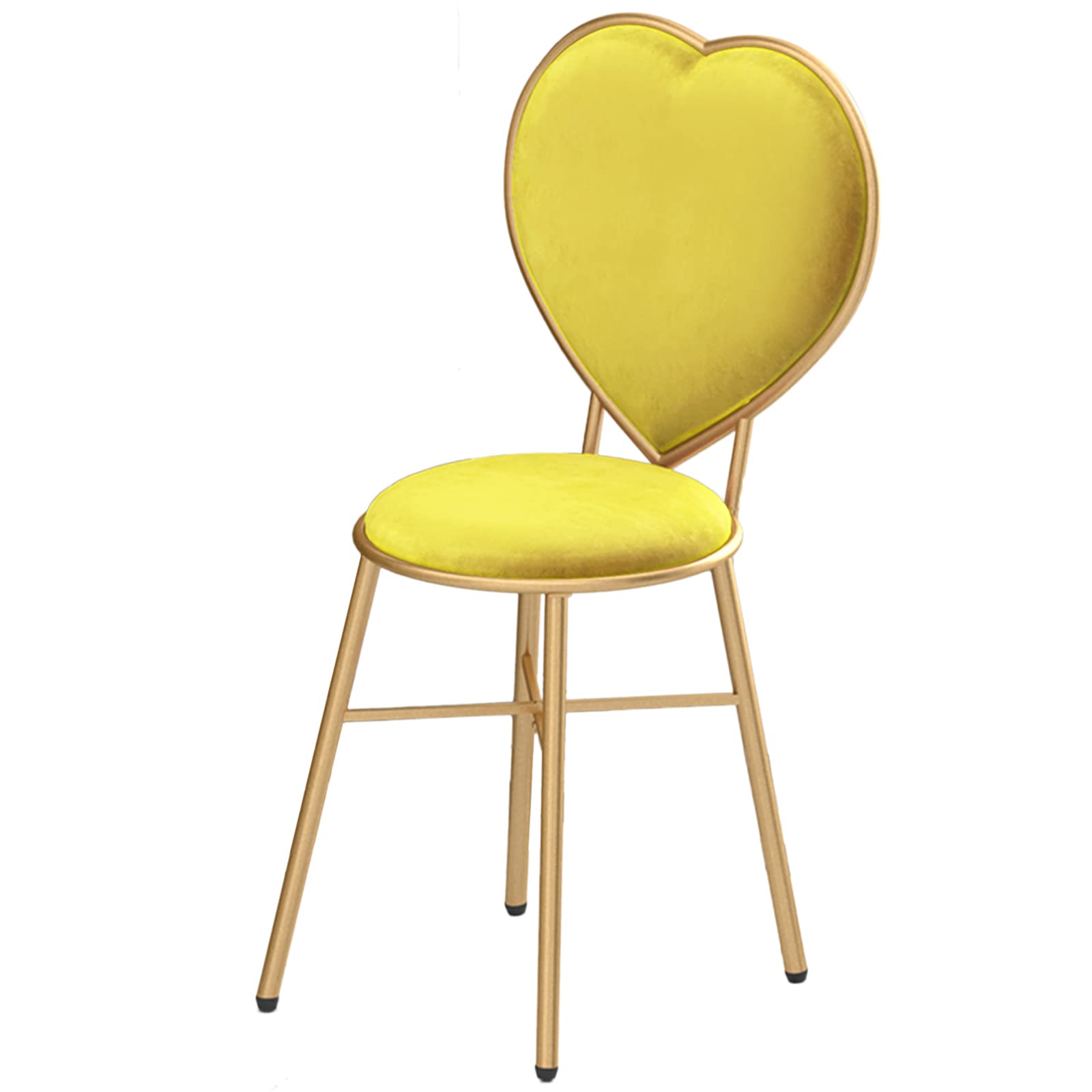 JHSLXD Creative Love-Shaped Vanity Chair - 81CM Yellow Makeup Dressing Table Chair for Bedroom, Kids Room & Home Decor | Perfect for Girls' Room, Bridal Dressing Area & Beauty Salon