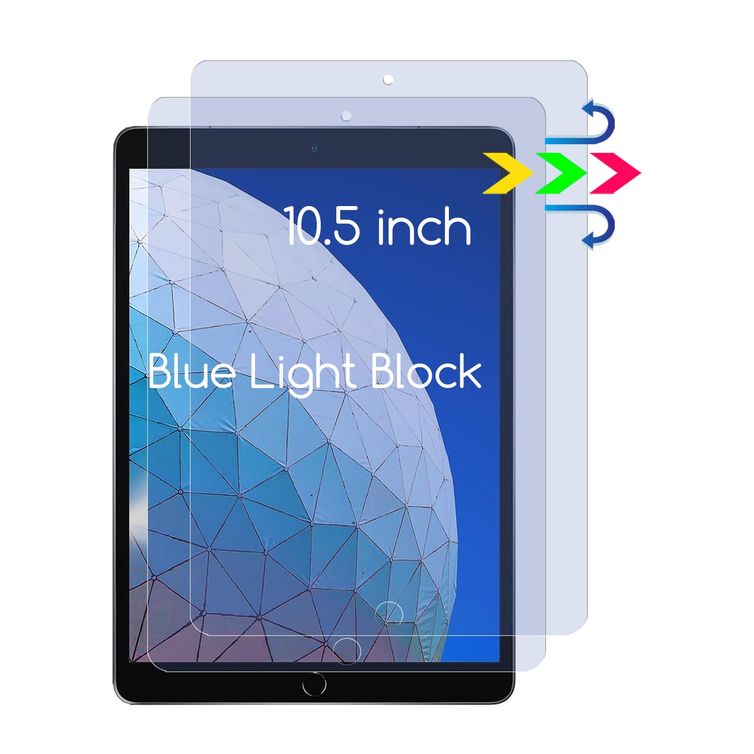 2 Pack Anti Blue Light & Anti Glare Screen Protector for iPad Air 3 10.5 inch (2019) & iPad Pro 10.5 inch (2017) - Eye Protection HD Clear Film for Work, Study & Entertainment