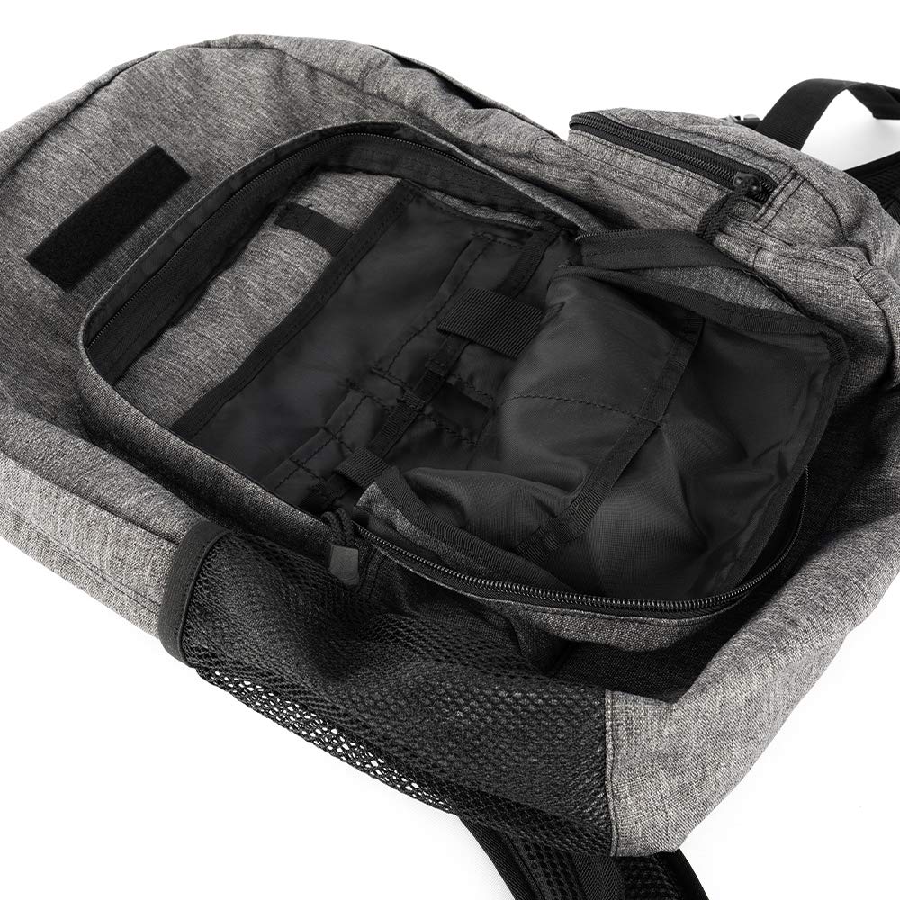 LAPG Commuter Backpack - Hydration Compatible Small Daypack for Hiking, Travel & Work - Heather Grey Tactical Backpack for Men & Women