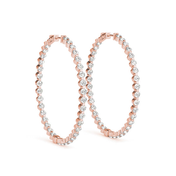 1 Inch 1 Prong Round Hoop Earrings - Complete 1/2 Pair Set for Everyday Wear, Parties & Special Occasions