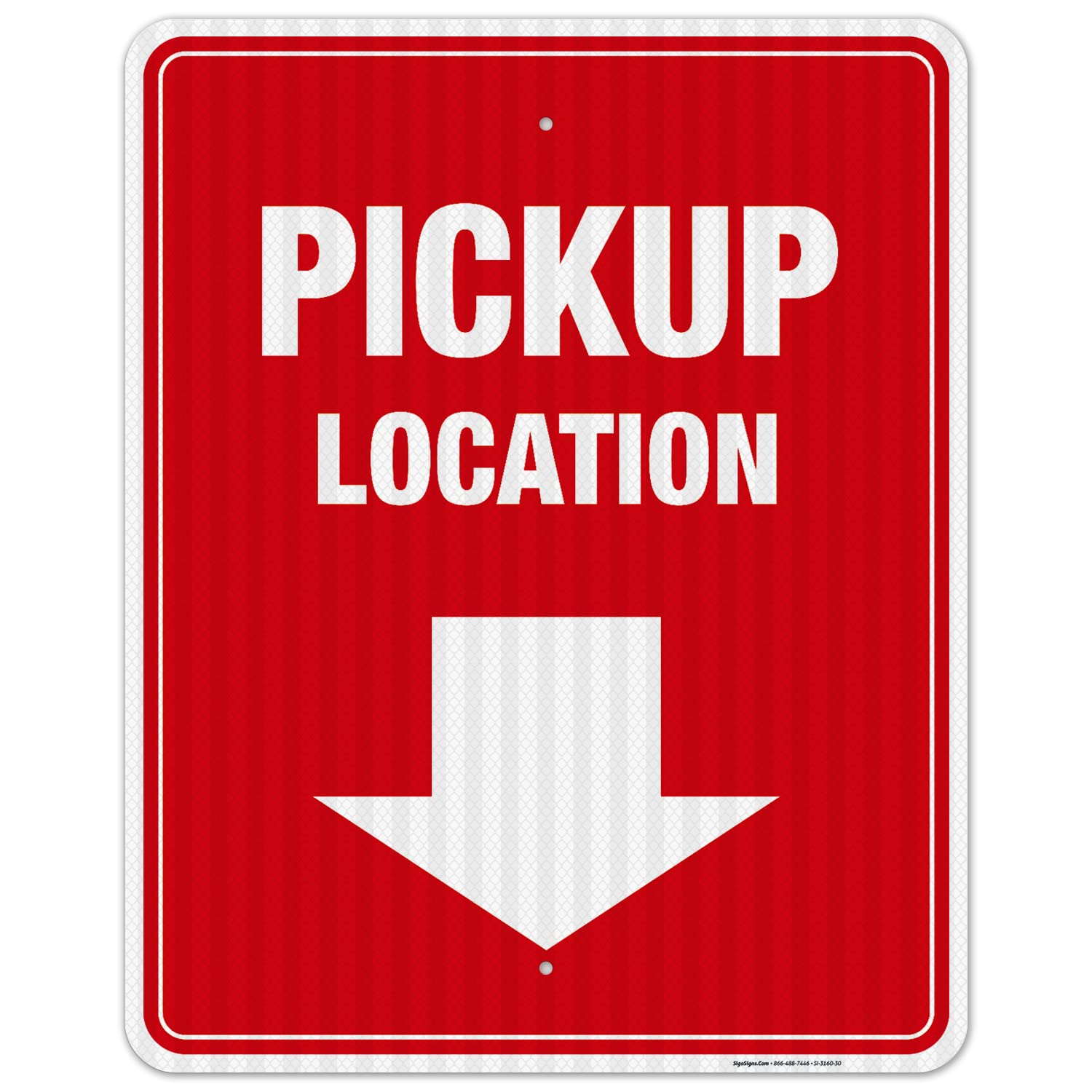 3M EGP Reflective .080 Aluminum Pick Up Location Sign - 24x30 Inches, Fade Resistant, Made in USA - Ideal for Warehouses, Shipping Docks & Delivery Areas