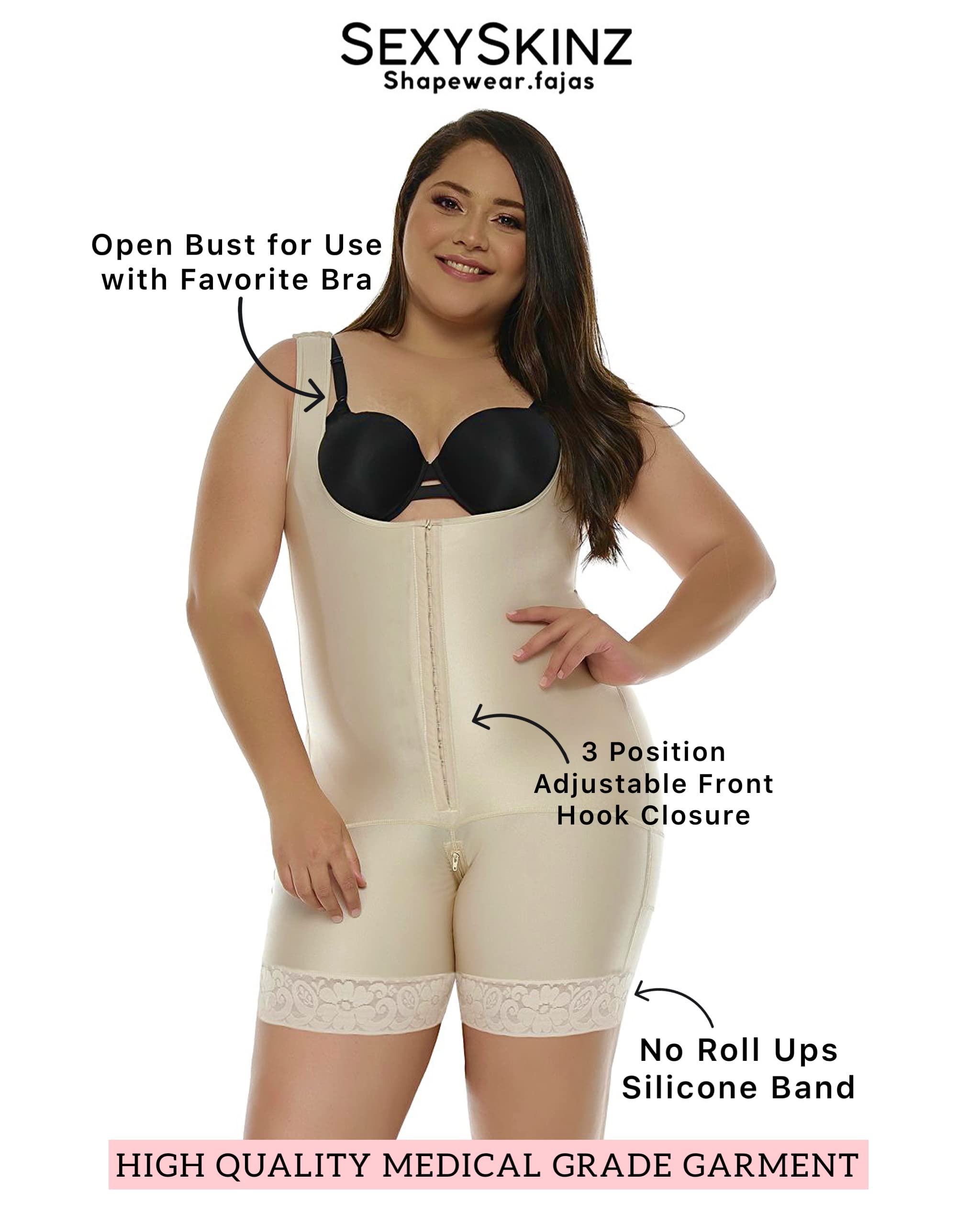 BBL Lipo Shapewear Colombian Faja - Stage 1, 2 & 3 Post-Surgery Bodysuit with Tummy Control & Full Body Compression - Perfect for Post-Op Recovery, Waist Training & Everyday Slimming