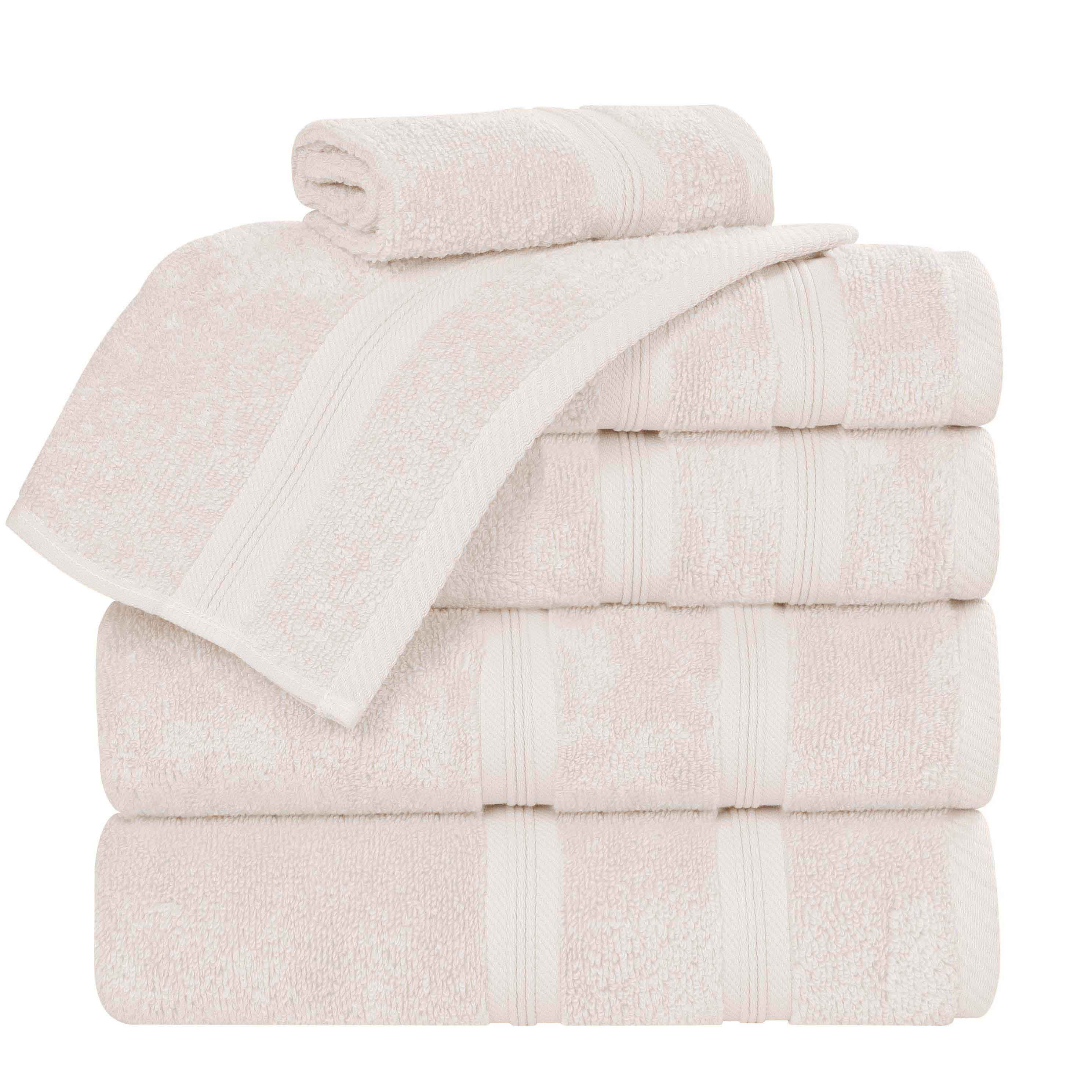 Premium 6-Piece Smart Dry Zero Twist Cotton Towel Set - Ultra Soft, Absorbent & Quick-Drying Bath Towels for Spa, Gym & Luxury Home Use