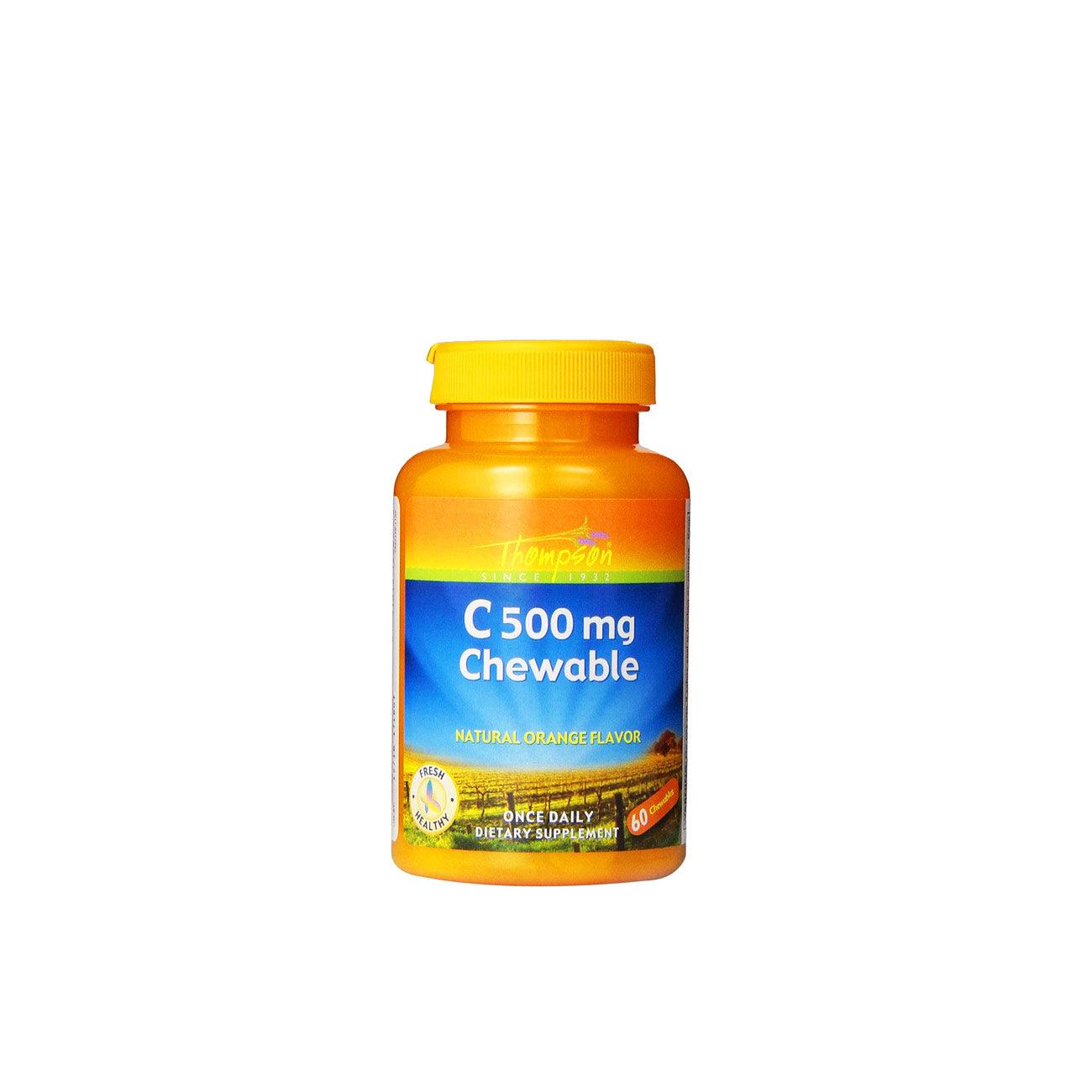 Vitamin C Tablets 500mg - Immune Support & Antioxidant Boost - Orange Flavor for Daily Wellness & Immune Health