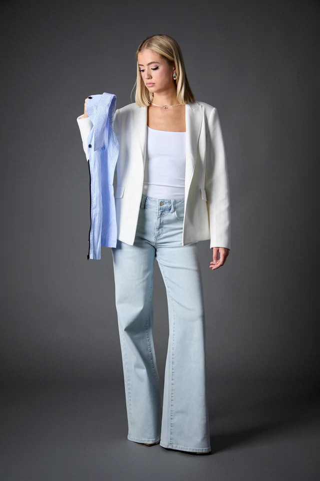 Stylish Helen Blazer with Detachable Shirt - Perfect for Office, Business Meetings & Formal Events | Women's Fashion Outerwear